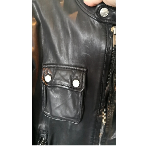 DSQUARED2 men's black leather biker jacket - Picture 3 of 11